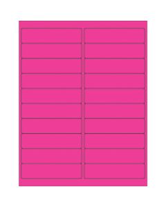 4" x 1"  Fluorescent  Pink Rectangle  Laser  Labels
