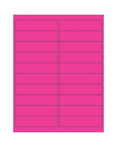4" x 1"  Fluorescent  Pink Rectangle  Laser  Labels
