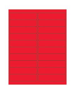 4" x 1"  Fluorescent  Red Rectangle  Laser  Labels