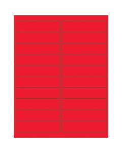 4" x 1"  Fluorescent  Red Rectangle  Laser  Labels