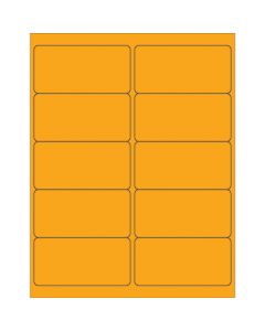 4" x 2"  Fluorescent  Orange Rectangle  Laser  Labels