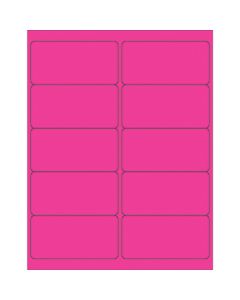 4" x 2"  Fluorescent  Pink Rectangle  Laser  Labels