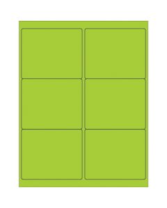 4" x 3 1/3"  Fluorescent  Green Rectangle  Laser  Labels
