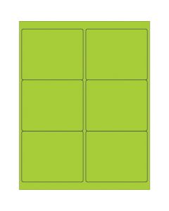 4" x 3 1/3"  Fluorescent  Green Rectangle  Laser  Labels