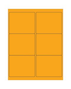 4" x 3 1/3"  Fluorescent  Orange Rectangle  Laser  Labels