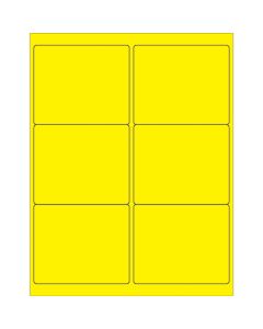 4" x 3 1/3"  Fluorescent  Yellow Rectangle  Laser  Labels