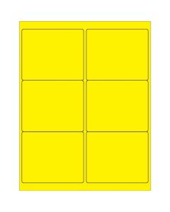 4" x 3 1/3"  Fluorescent  Yellow Rectangle  Laser  Labels
