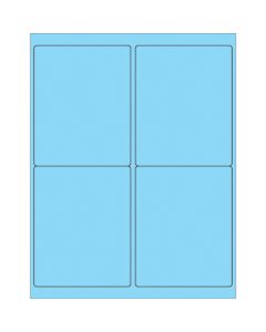 4" x 5"  Fluorescent  Pastel  Blue Rectangle  Laser  Labels