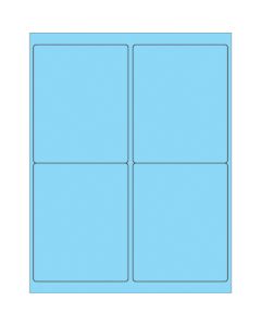 4" x 5"  Fluorescent  Pastel  Blue Rectangle  Laser  Labels