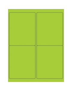 4" x 5"  Fluorescent  Green Rectangle  Laser  Labels