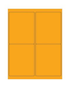 4" x 5"  Fluorescent  Orange Rectangle  Laser  Labels