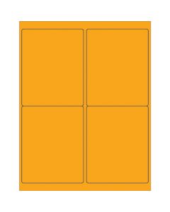 4" x 5"  Fluorescent  Orange Rectangle  Laser  Labels