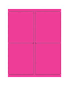 4" x 5"  Fluorescent  Pink Rectangle  Laser  Labels