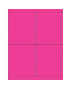 4" x 5"  Fluorescent  Pink Rectangle  Laser  Labels