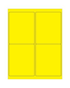 4" x 5"  Fluorescent  Yellow Rectangle  Laser  Labels