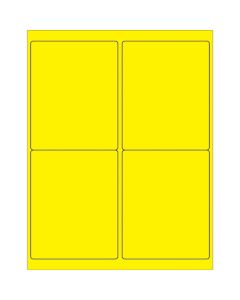 4" x 5"  Fluorescent  Yellow Rectangle  Laser  Labels