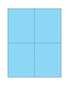 4 1/4" x 5 1/2"  Fluorescent  Pastel  Blue Rectangle  Laser  Labels