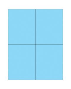 4 1/4" x 5 1/2"  Fluorescent  Pastel  Blue Rectangle  Laser  Labels