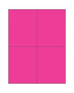 4 1/4" x 5 1/2"  Fluorescent  Pink Rectangle  Laser  Labels
