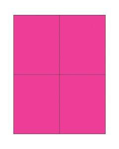 4 1/4" x 5 1/2"  Fluorescent  Pink Rectangle  Laser  Labels