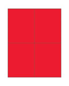 4 1/4" x 5 1/2"  Fluorescent  Red Rectangle  Laser  Labels