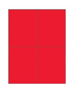 4 1/4" x 5 1/2"  Fluorescent  Red Rectangle  Laser  Labels