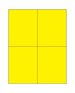 4 1/4" x 5 1/2"  Fluorescent  Yellow Rectangle  Laser  Labels