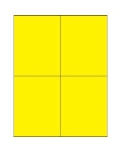 4 1/4" x 5 1/2"  Fluorescent  Yellow Rectangle  Laser  Labels