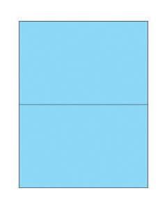 8 1/2" x 5 1/2"  Fluorescent  Pastel  Blue Rectangle  Laser  Labels