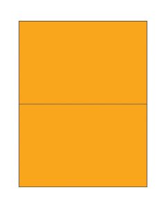 8 1/2" x 5 1/2"  Fluorescent  Orange Rectangle  Laser  Labels