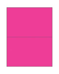 8 1/2" x 5 1/2"  Fluorescent  Pink Rectangle  Laser  Labels
