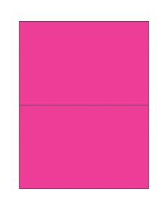 8 1/2" x 5 1/2"  Fluorescent  Pink Rectangle  Laser  Labels