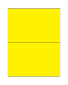 8 1/2" x 5 1/2"  Fluorescent  Yellow Rectangle  Laser  Labels