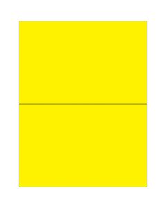 8 1/2" x 5 1/2"  Fluorescent  Yellow Rectangle  Laser  Labels