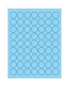 1"  Fluorescent  Pastel  Blue Circle  Laser  Labels