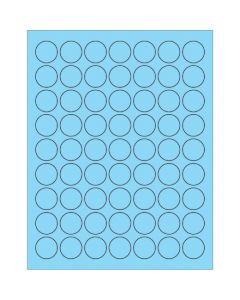 1"  Fluorescent  Pastel  Blue Circle  Laser  Labels