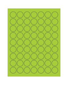 1"  Fluorescent  Green Circle  Laser  Labels