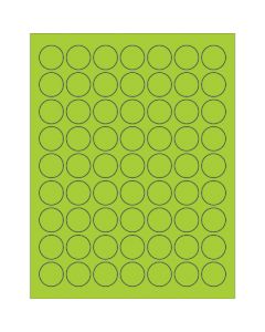 1"  Fluorescent  Green Circle  Laser  Labels