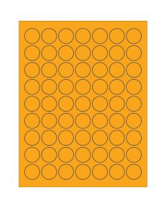 1"  Fluorescent  Orange Circle  Laser  Labels