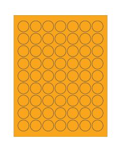 1"  Fluorescent  Orange Circle  Laser  Labels