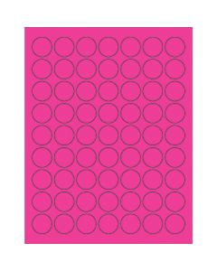 1"  Fluorescent  Pink Circle  Laser  Labels