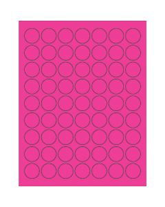 1"  Fluorescent  Pink Circle  Laser  Labels