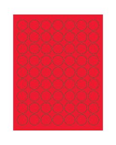 1"  Fluorescent  Red Circle  Laser  Labels