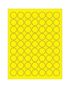 1"  Fluorescent  Yellow Circle  Laser  Labels