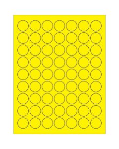 1"  Fluorescent  Yellow Circle  Laser  Labels