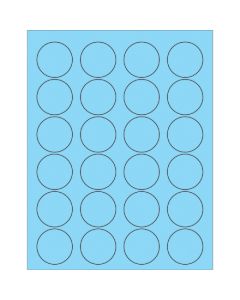 1 5/8"  Fluorescent  Pastel  Blue Circle  Laser  Labels