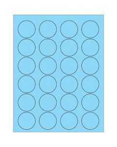 1 5/8"  Fluorescent  Pastel  Blue Circle  Laser  Labels