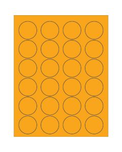 1 5/8"  Fluorescent  Orange Circle  Laser  Labels