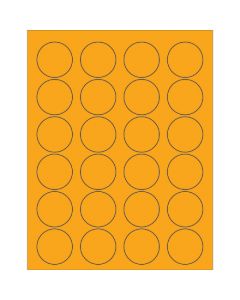 1 5/8"  Fluorescent  Orange Circle  Laser  Labels