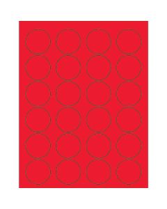 1 5/8"  Fluorescent  Red Circle  Laser  Labels